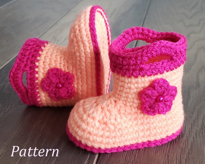 Crochet PATTERN Baby Rain Boot Pattern Bootie Pattern Crochet Pattern Baby Boot Crochet Pattern image 3