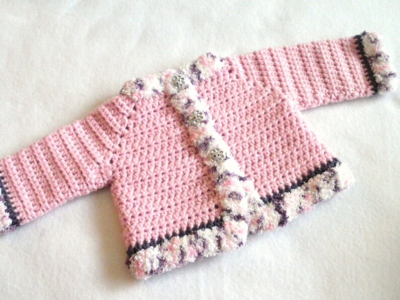 Crochet PATTERN The Laura Baby Girl's Sweater Pattern Sizes 0 12 Months Baby Sweater Baby Girl Pattern Baby Girl Sweater Pattern image 2