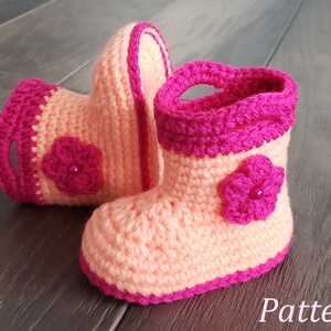 Crochet PATTERN Baby Rain Boot Pattern Bootie Pattern Crochet Pattern Baby Boot Crochet Pattern image 9