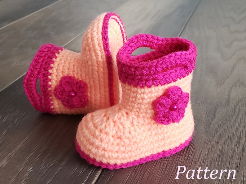 Crochet PATTERN Baby Rain Boot Pattern Bootie Pattern Crochet Pattern Baby Boot Crochet Pattern image 9