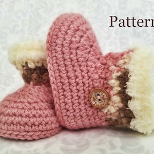 Crochet PATTERN Baby Girl Boots Booties Baby Boot Pattern Baby Booties Baby Girl Pattern Baby Bootie Pattern Crochet Pattern image 3