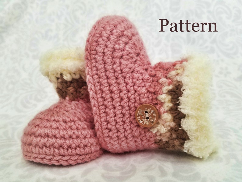 Crochet PATTERN Baby Girl Boots Booties Baby Boot Pattern Baby Booties Baby Girl Pattern Baby Bootie Pattern Crochet Pattern image 3