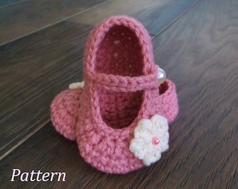 PATRÓN de crochet Patucos de bebé niña Patucos de bebé Patrón de crochet