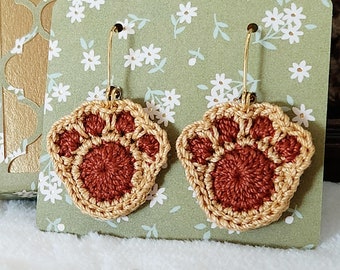 Crochet Earring PATTERN Dog Paw Earrings Paw Earrings Pattern Crochet Paw Earrings