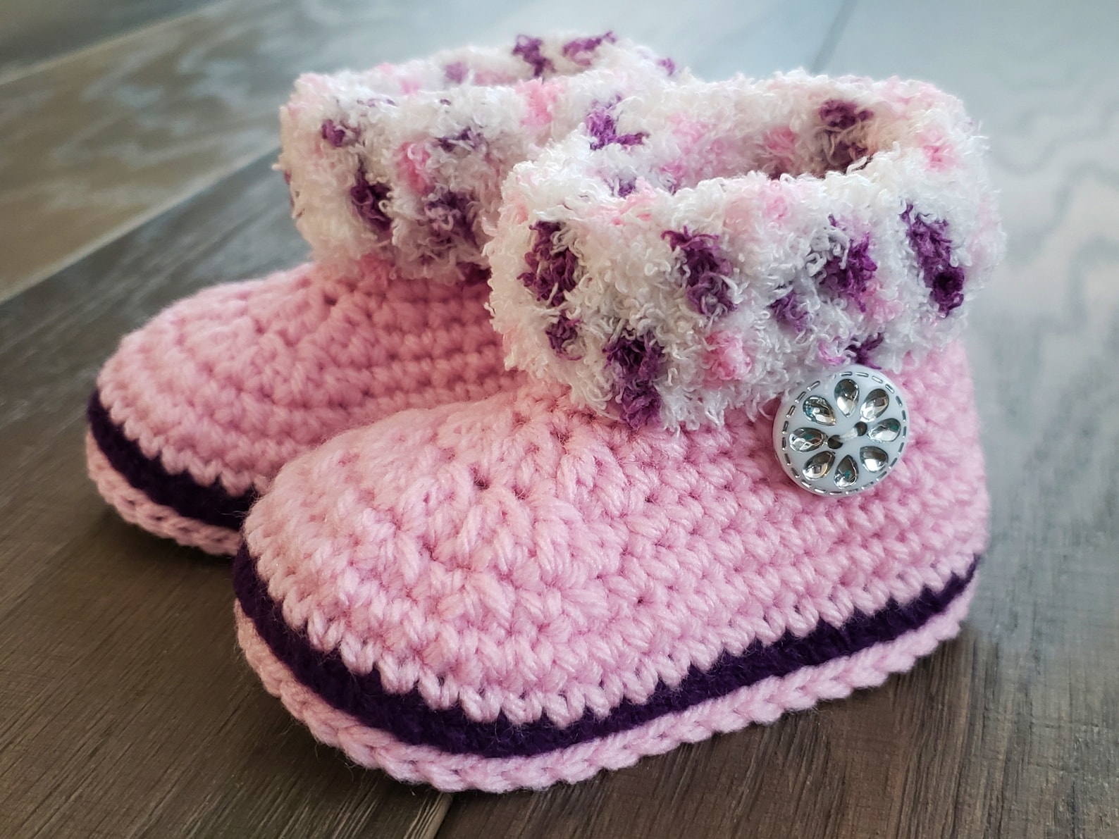 Crochet PATTERN Baby Girl Boots Furry Baby Booties Baby Boot Etsy