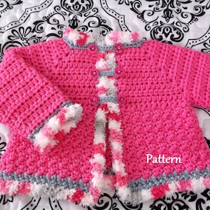 Crochet Baby PATTERN Baby Sweater Pattern Baby Girl&#39;s Sweater Sweater pattern Girl&#39;s Sweater Crochet Pattern