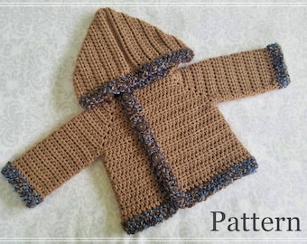 Crochet PATTERN The Bode Baby Boy's Sweater Pattern Sizes 0 - 12 Months Baby Sweater Baby Boy Pattern Baby Boy Sweater Pattern