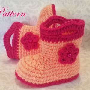 Crochet PATTERN Baby Rain Boot Pattern Bootie Pattern Crochet Pattern Baby Boot Crochet Pattern image 4