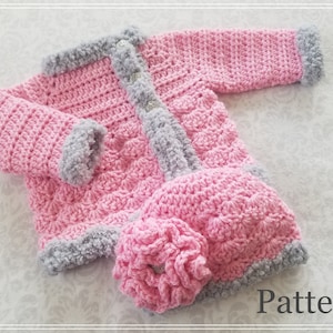 Crochet PATTERN Baby Hat and Sweater Pattern Baby Girl Pattern Set Crochet Pattern Baby Hat and Sweater Pattern Crochet Pattern