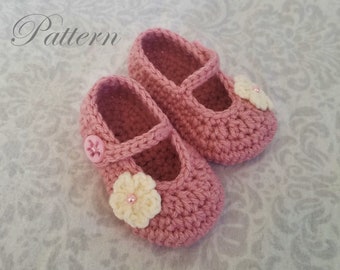 Crochet Baby Booties PATTERN: Mary Jane Style (PDF Pattern)