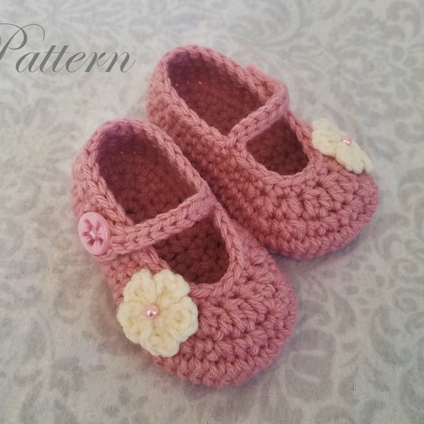 Crochet PATTERN Baby Girl's Booties Baby Booties Crochet Pattern