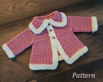 Crochet PATTERN The Charlie Baby Girl's Sweater Pattern Sizes 0 - 12 Months Baby Sweater Baby Girl Pattern Baby Girl Sweater Pattern