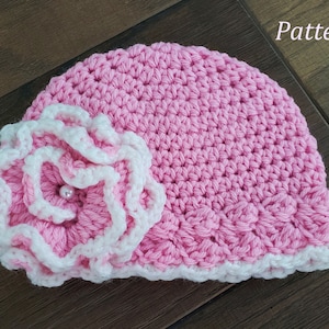 Crochet PATTERN Baby Hat PATTERN The Leisa Baby Hat Pattern Crochet Pattern Baby Girl Pattern Crochet Cloche Pattern Baby Girls Hat Pattern image 1