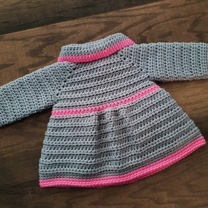 MODELLO ALL'UNCINETTO Modello maglione per bambina, taglie 0 12 mesi Maglione per bambino Modello cappottino per neonato Modello maglione per bambina immagine 2