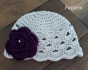 Crochet PATTERN Baby Hat PATTERN The Chelsey Baby Hat Pattern Crochet Pattern Baby Girl Pattern Crochet Pattern Baby Girls Hat Pattern