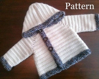 Crochet PATTERN The Bode Baby Boy's Sweater Pattern Sizes 0 - 12 Months Baby Sweater Baby Boy Pattern Baby Boy Sweater Pattern
