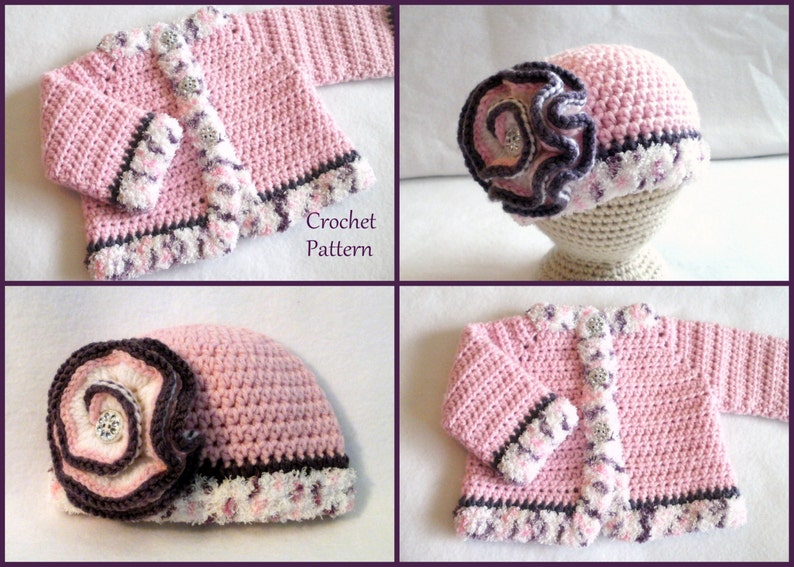 Crochet PATTERN The Laura Baby Girl's Sweater Pattern Sizes 0 12 Months Baby Sweater Baby Girl Pattern Baby Girl Sweater Pattern image 5