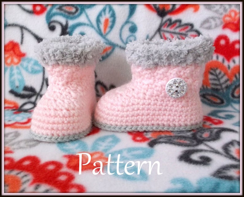 Crochet PATTERN Baby Girl Boots Booties Baby Boot Pattern Baby Booties Baby Girl Pattern Baby Bootie Pattern Crochet Pattern image 4