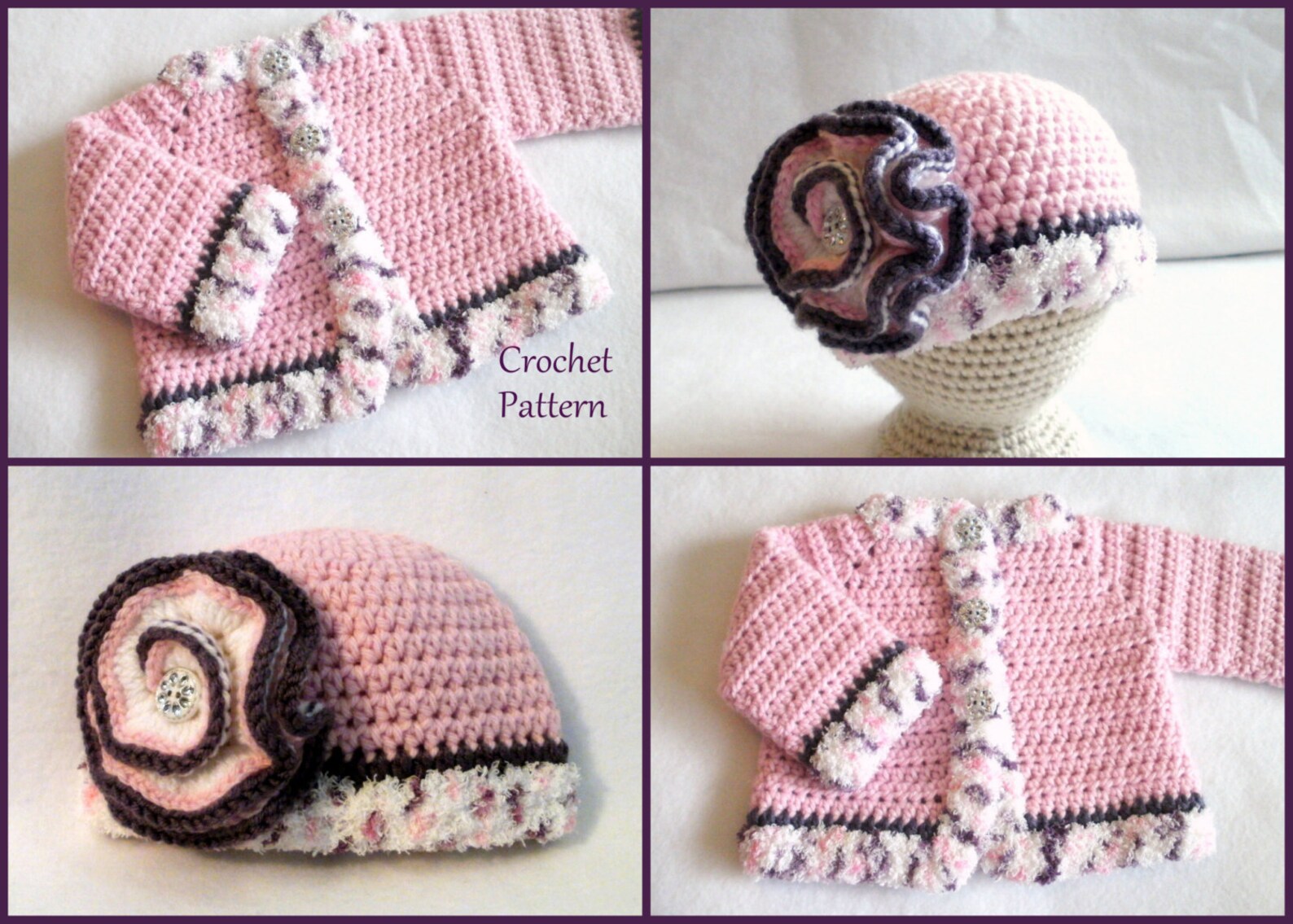 Crochet PATTERN Baby Sweater & Hat Patterns the Laura Baby Etsy Ireland