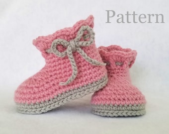 Crochet PATTERN Baby Boots Pattern Baby Girl's Booties Pattern Crochet Pattern Baby Boot Crochet Pattern The Michelle Bow Booties