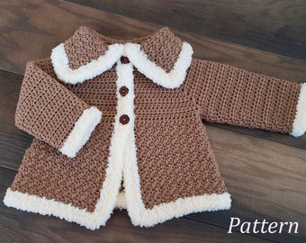 Crochet PATTERN The Charlie Baby Girl's Sweater Pattern Sizes 0 - 12 Months Baby Sweater Baby Girl Pattern Baby Girl Sweater Pattern