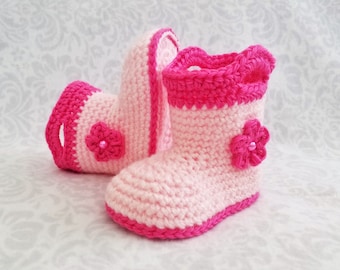 Crochet PATTERN Baby Rain Boot Pattern Bootie Pattern Crochet Pattern Baby Boot Crochet Pattern