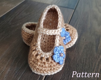 Crochet Baby Booties PATTERN: Mary Jane Style (PDF Pattern)