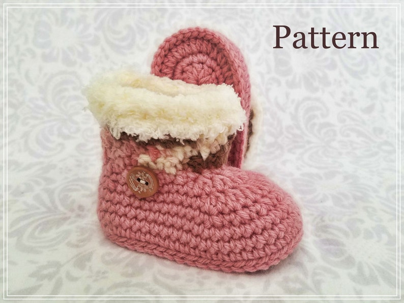 Crochet PATTERN Baby Girl Boots Booties Baby Boot Pattern Baby Booties Baby Girl Pattern Baby Bootie Pattern Crochet Pattern image 7