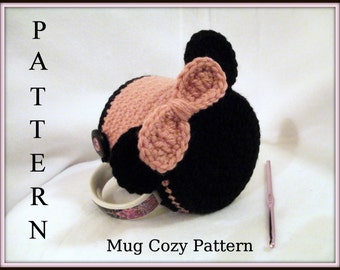 Micky und Minnie Maus Tasse Cosy Häkelmuster (PDF Download)