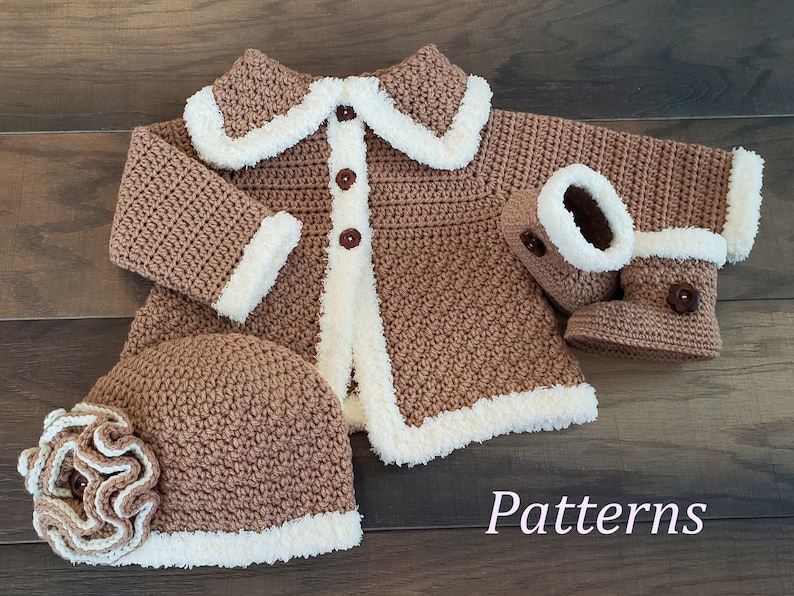 Crochet PATTERN Pack Baby Sweater Bootie & Hat Patterns the Etsy UK