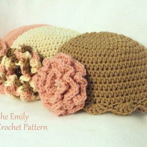 Crochet PATTERN Hat PATTERN The Emily Baby Hat Cloche Pattern Crochet Pattern Baby Hat Pattern Crochet Cloche Pattern Baby Girls Hat Pattern
