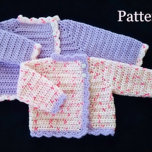 Crochet PATTERN Baby Girl&#39;s Sweater Pattern Sizes 0 - 12 Months Baby Sweater Baby Girl Pattern Baby Girl Sweater Pattern