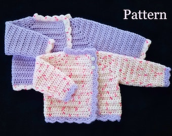 Crochet PATTERN Baby Girl's Sweater Pattern Sizes 0 - 12 Months Baby Sweater Baby Girl Pattern Baby Girl Sweater Pattern