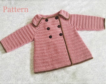 Crochet PATTERN Baby Girl's Sweater Pattern Sizes 0 - 12 Months Baby Sweater Baby Coat Pattern Baby Girl Sweater Pattern