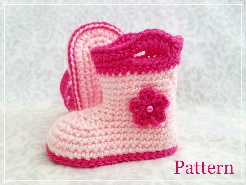 Crochet PATTERN Baby Rain Boot Pattern Bootie Pattern Crochet Pattern Baby Boot Crochet Pattern image 6