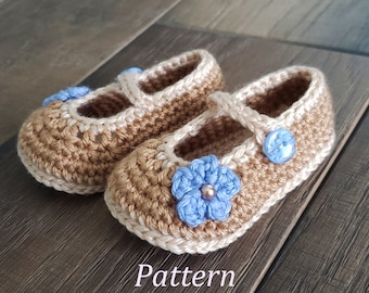 Crochet PATTERN Baby Girl's Booties Baby Booties Crochet Pattern