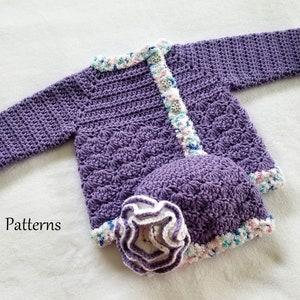 Crochet PATTERN Baby Hat and Sweater Pattern Baby Girl Pattern Set Crochet Pattern Baby Hat and Sweater Pattern Crochet Pattern