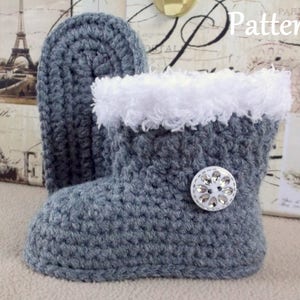 Crochet PATTERN Baby Girl Boots Booties Baby Boot Pattern Baby Booties Baby Girl Pattern Baby Bootie Pattern Crochet Pattern image 5