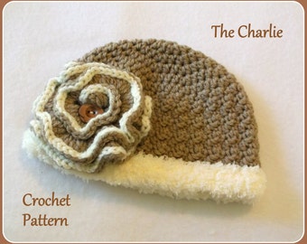 Crochet PATTERN Baby Hat Pattern The Charlie Girl Hat Pattern Crochet Pattern Baby Hat Pattern Crochet Cloche Pattern Baby GIrls Hat Pattern