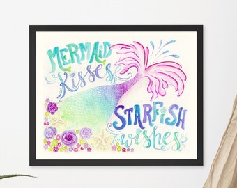 Mermaid Kisses Framed poster