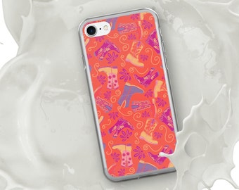 Cowgirl Boots Illustration in Tango Clear Case for iPhone®