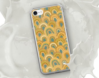 Boho Rainbow in Teal Clear Case for iPhone®