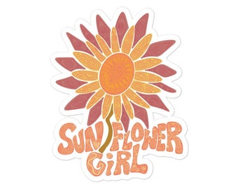 Sunflower Zentangle Sunflower Girl Sticker