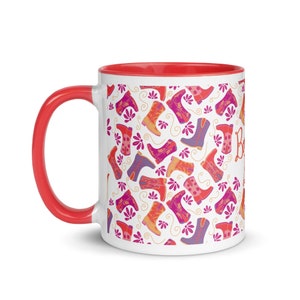 Boots and Bling Cowgirl Boot Mug with Color Inside