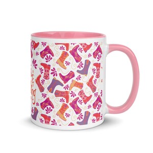 Boots and Bling Cowgirl Boot Mug with Color Inside