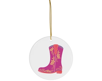 Cowgirl chic, cowgirl gift boot Ceramic Ornament