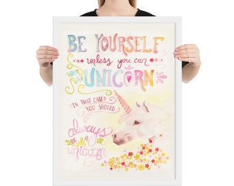 Be a Unicorn Framed poster