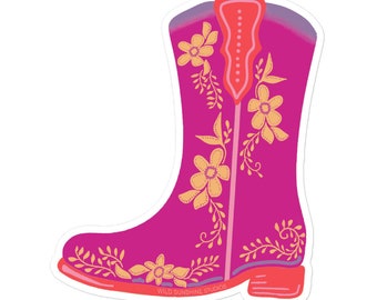 Cowgirl Boots Sticker || Flower Boots || Cowgirl Chic || Cowgirl Art