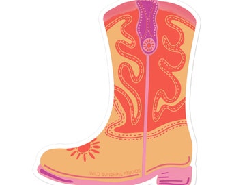 Cowgirl Boot Bubble-free stickers