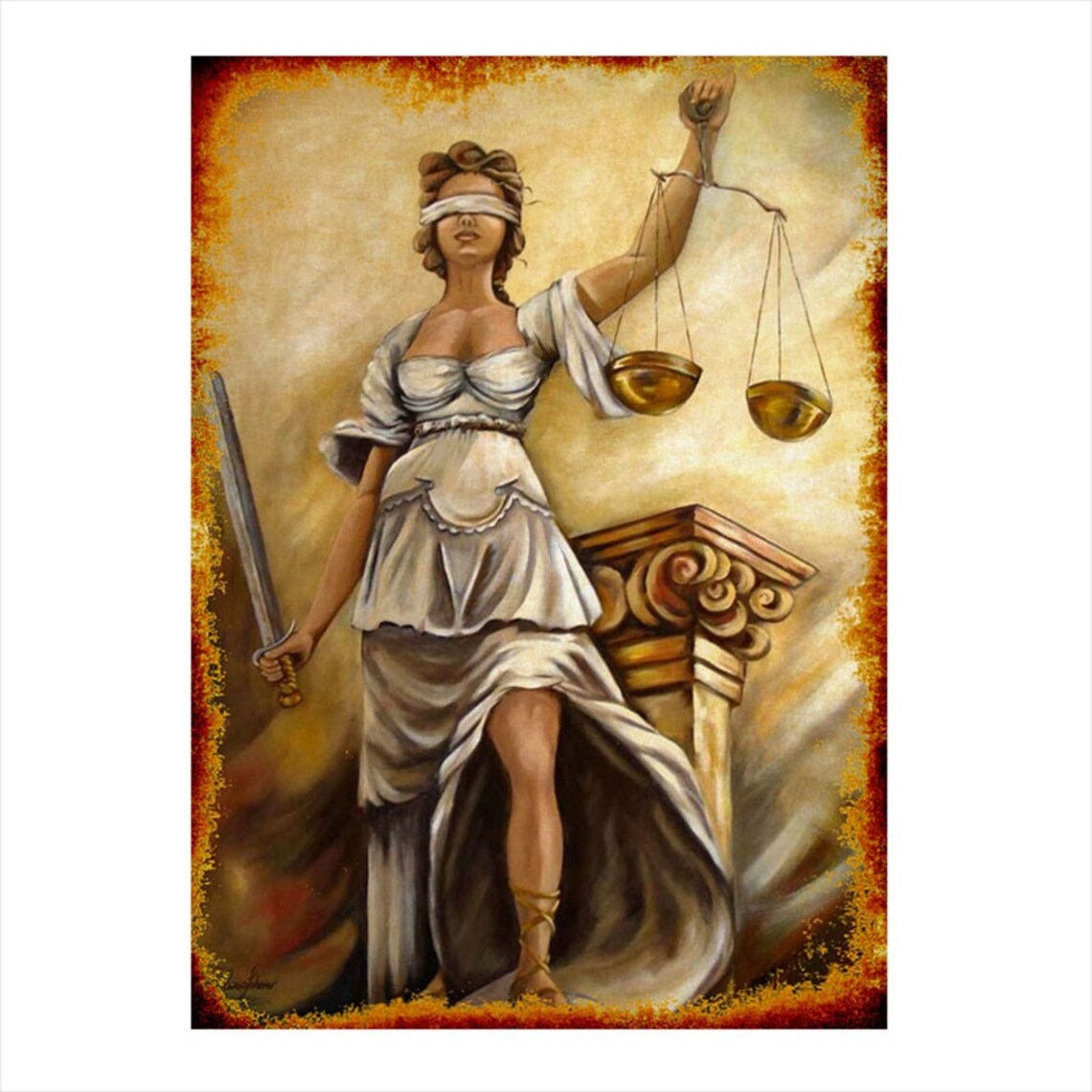 Wooden Lady justice statue scales justice gift lawyer judge Etsy